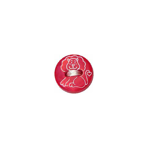 ELAN Novelty 2-Hole Button - Red - 12mm (1/2") - Lion
