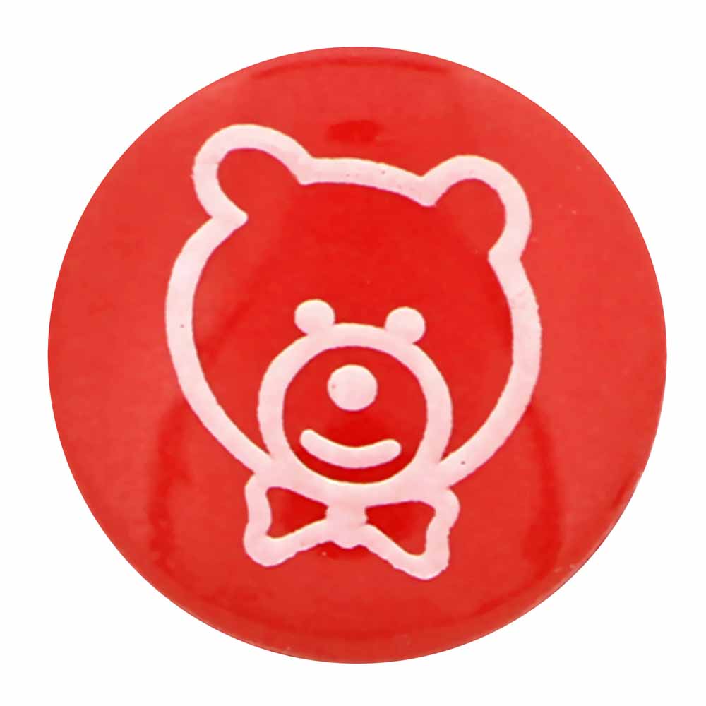 ELAN Novelty Shank Button - Red - 15mm (5/8") - Teddy Bear