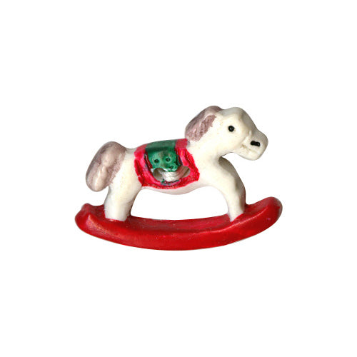 ELAN Novelty 2-Hole Button - White - 25mm (1") - Rocking Horse