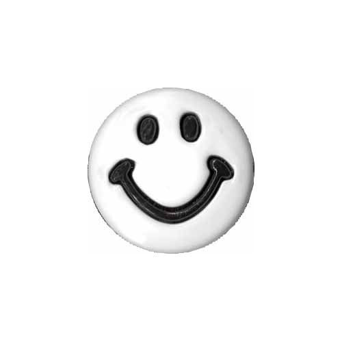 ELAN Novelty Shank Button - White - 22mm (7/8") - Happy Face