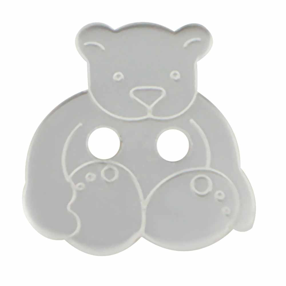 CIRQUE Novelty 2-Hole Button – Grey – 18 mm (3/4") – Teddy Bear