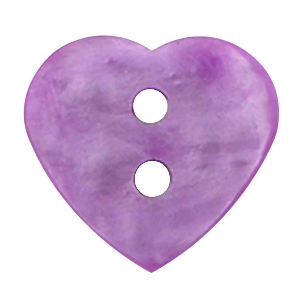 CIRQUE Novelty 2-Hole Button – Purple – 15 mm (5/8") – Heart