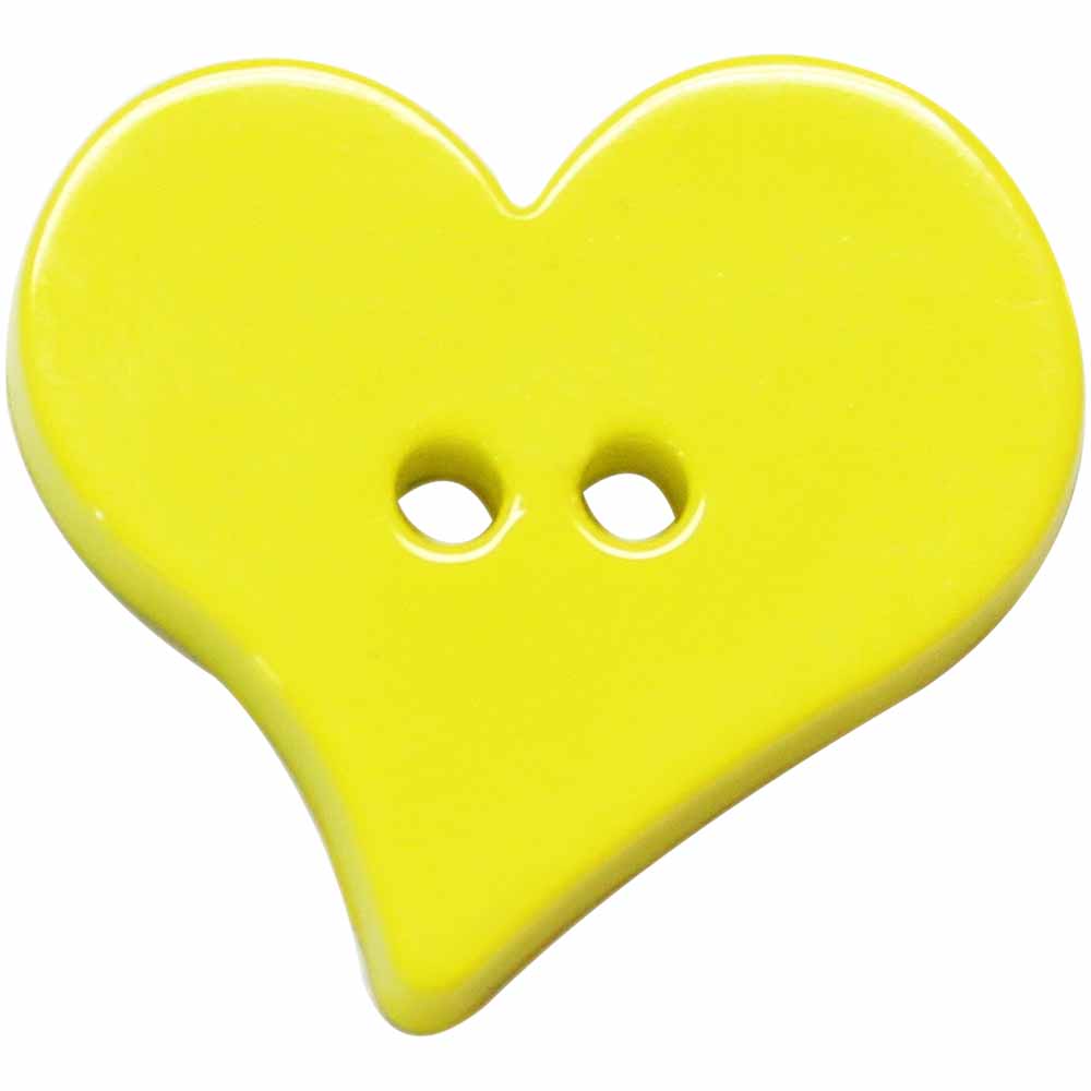 CIRQUE Novelty 2-Hole Button – Yellow – 25 mm (1") – Heart