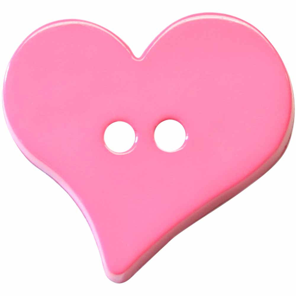 CIRQUE Novelty 2-Hole Button – Pink – 25 mm (1") – Heart