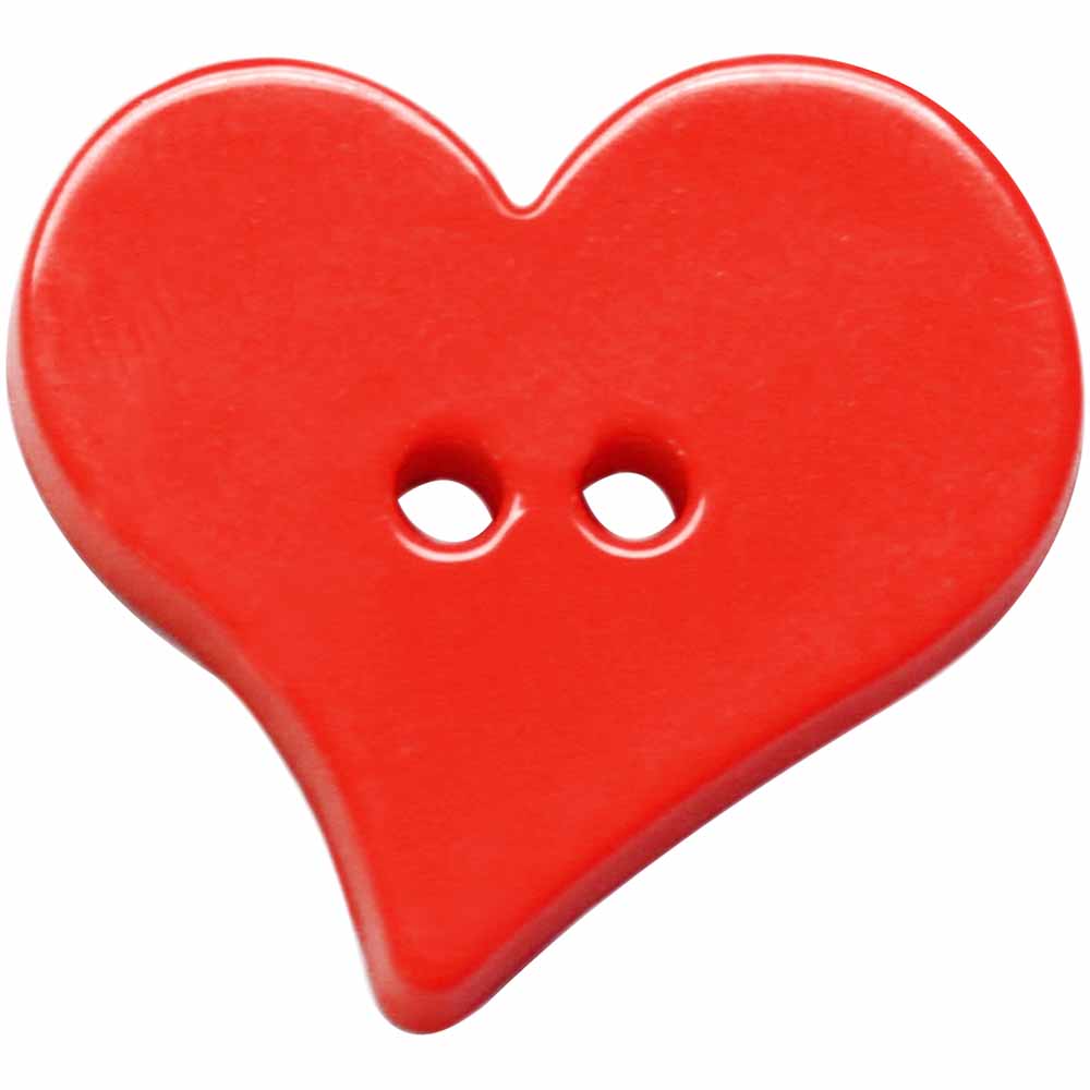 CIRQUE Novelty 2-Hole Button – Red – 25 mm (1") – Heart