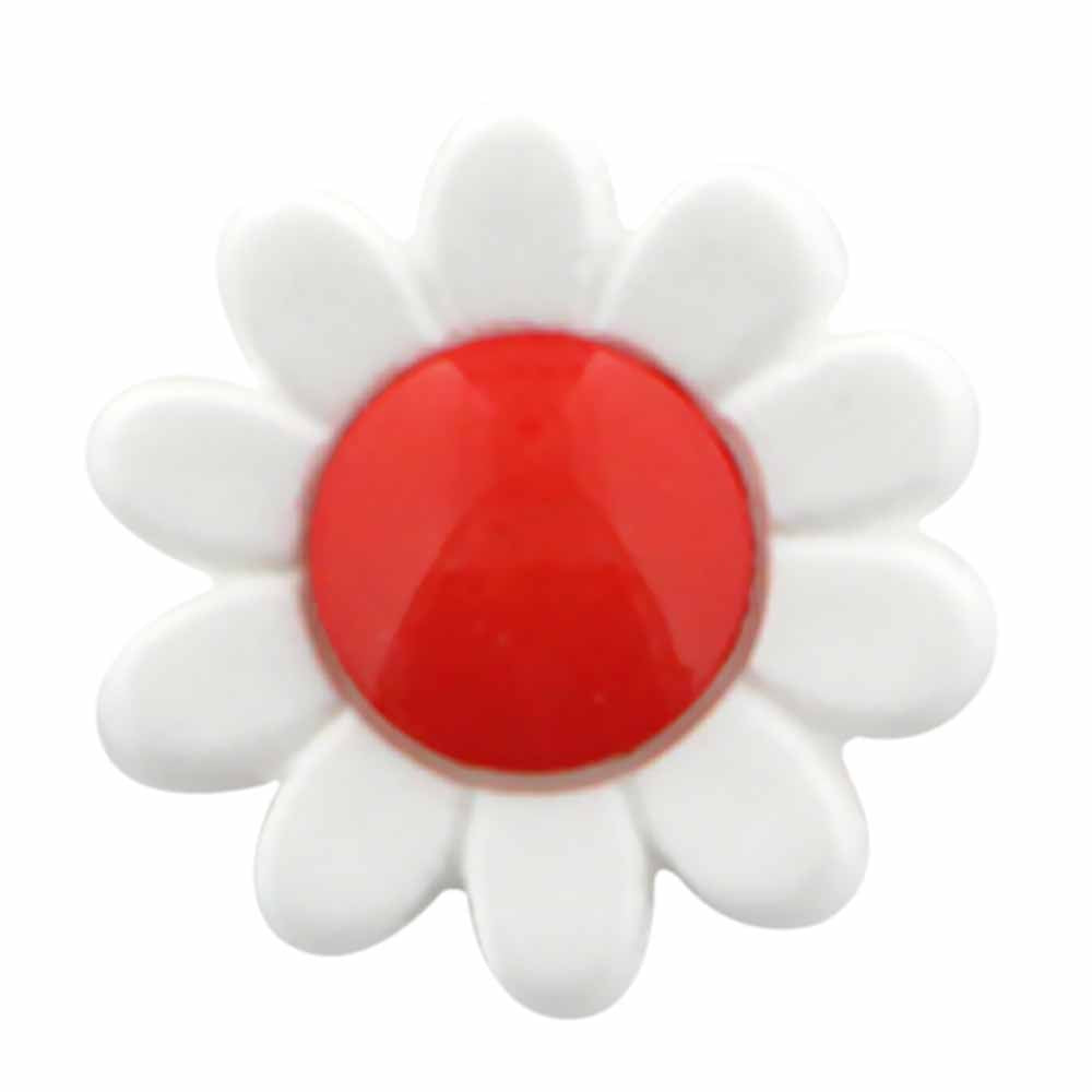 CIRQUE Novelty Shank Button – Red – 15 mm (5/8") – Flower