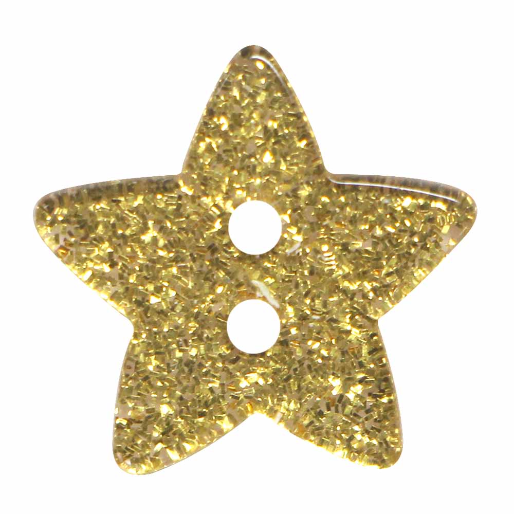 CIRQUE Novelty 2-Hole Button – Gold – 18 mm (3/4") – Star