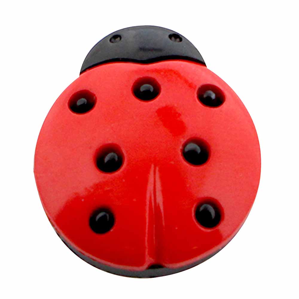 CIRQUE Novelty Shank Button – Red – 18 mm (3/4") – Ladybug