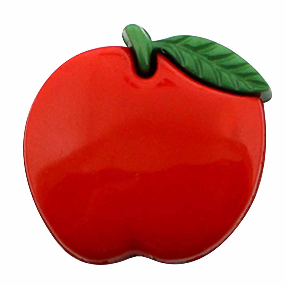 CIRQUE Novelty Shank Button – Red – 15 mm (5/8") – Apple
