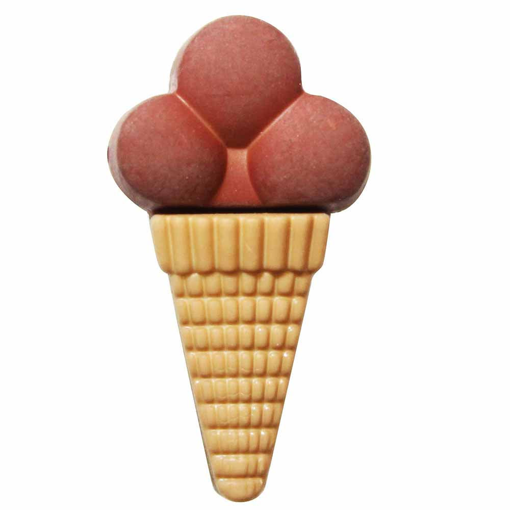 CIRQUE Novelty Shank Button – Brown – 30 mm (1 1/8") – Ice Cream Cone