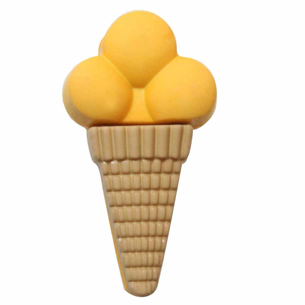 CIRQUE Novelty Shank Button – Yellow – 30 mm (1 1/8") – Ice Cream Cone