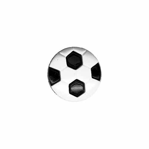 CIRQUE Novelty Shank Button – White – 15 mm (5/8") – Soccer Ball