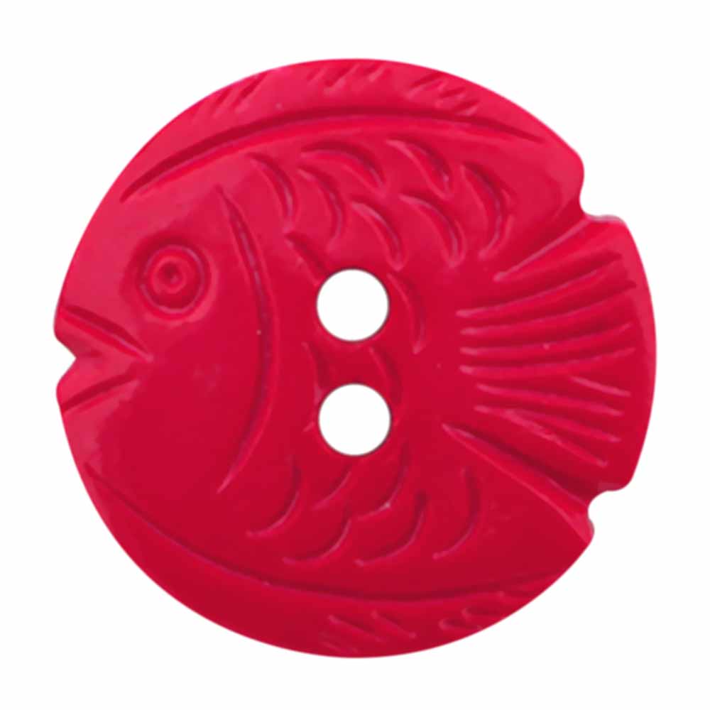 CIRQUE Novelty 2-Hole Button – Pink – 22 mm (7/8") – Fish