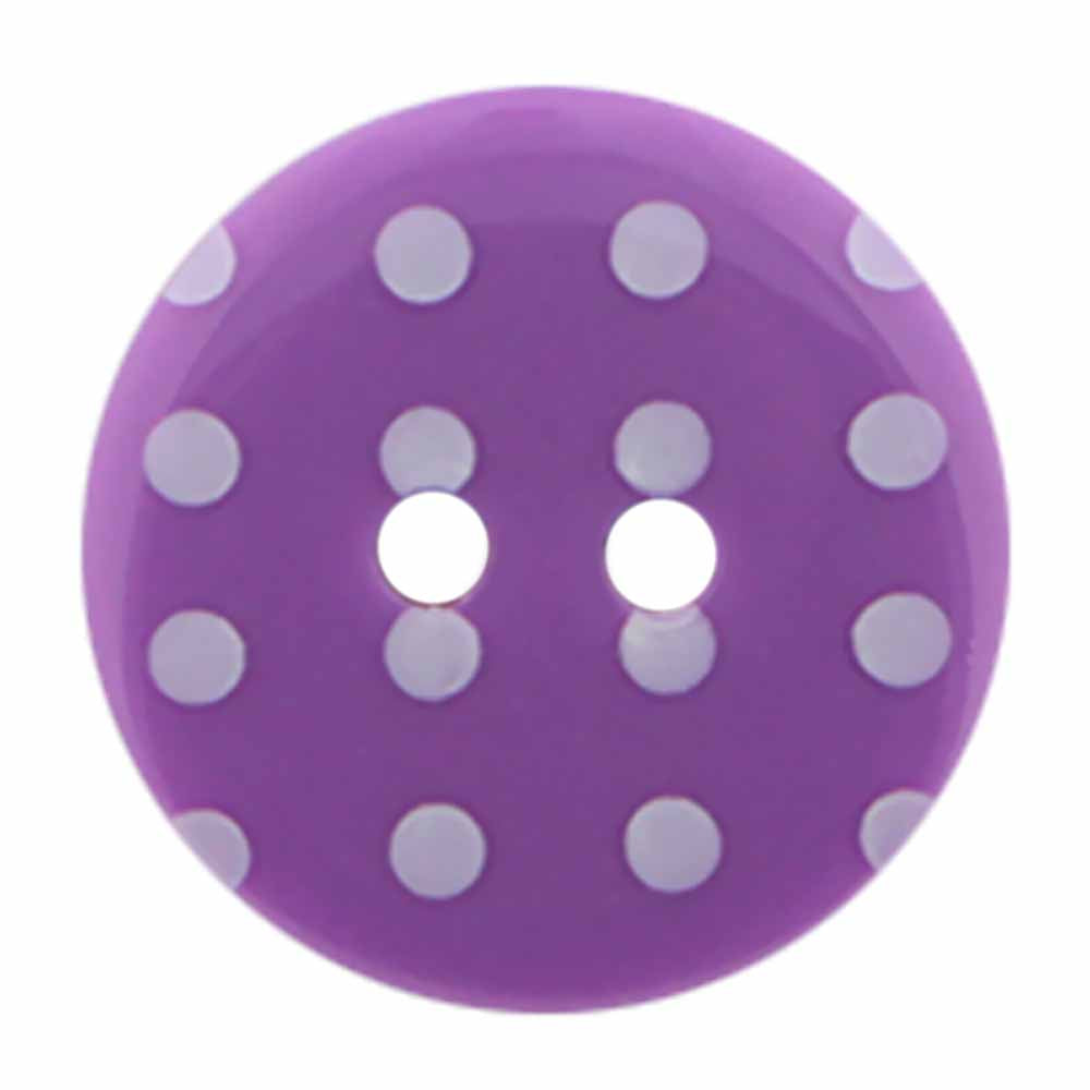 CIRQUE Novelty 2-Hole Button – Purple – 18 mm (3/4") – Polka Dots