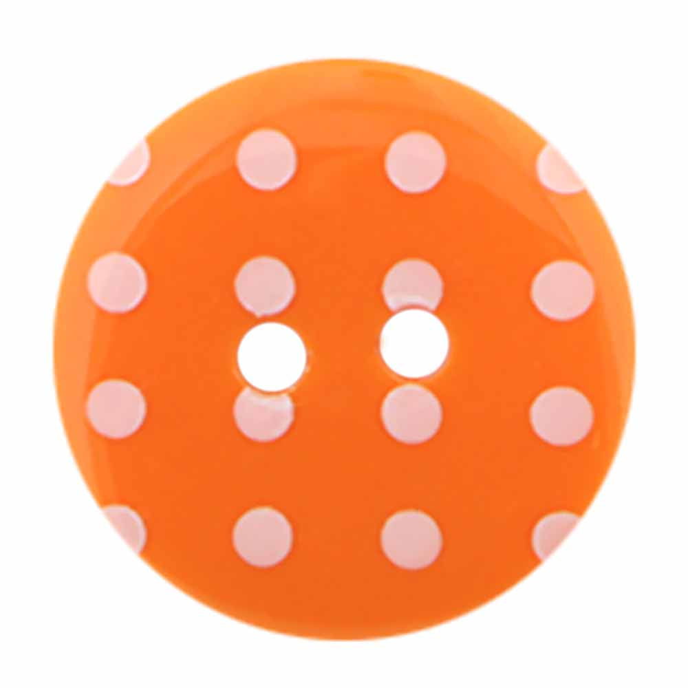 CIRQUE Novelty 2-Hole Button – Orange – 18 mm (3/4") – Polka Dots