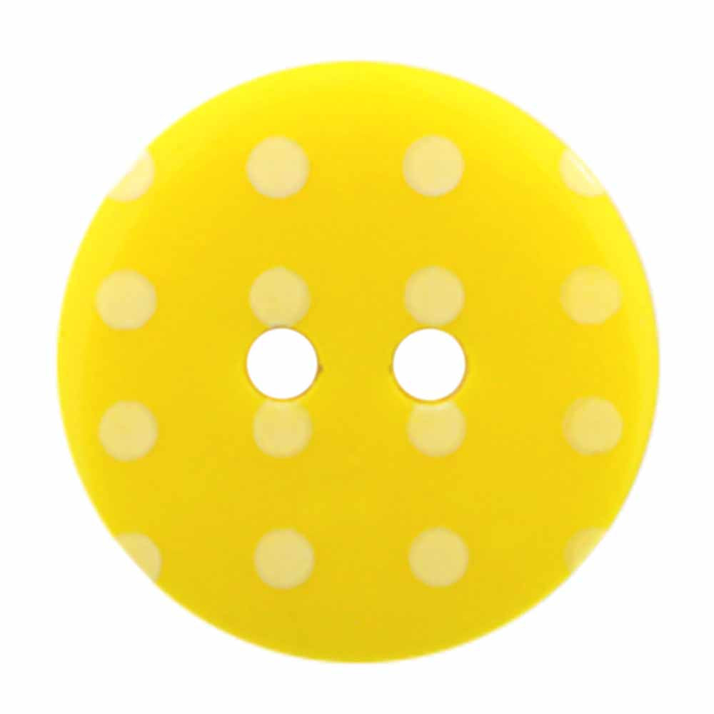 CIRQUE Novelty 2-Hole Button – Yellow – 18 mm (3/4") – Polka Dots