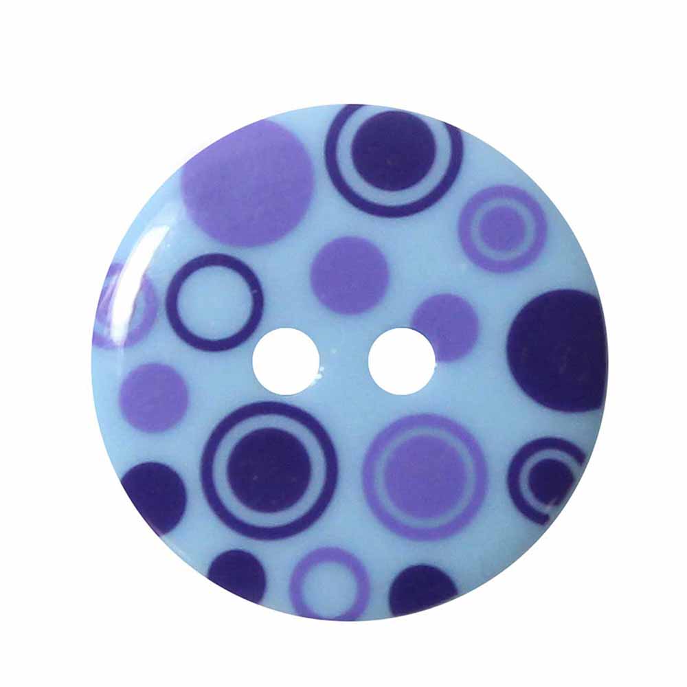 CIRQUE Novelty 2-Hole Button – Light Blue – 23 mm (7/8") – Circles