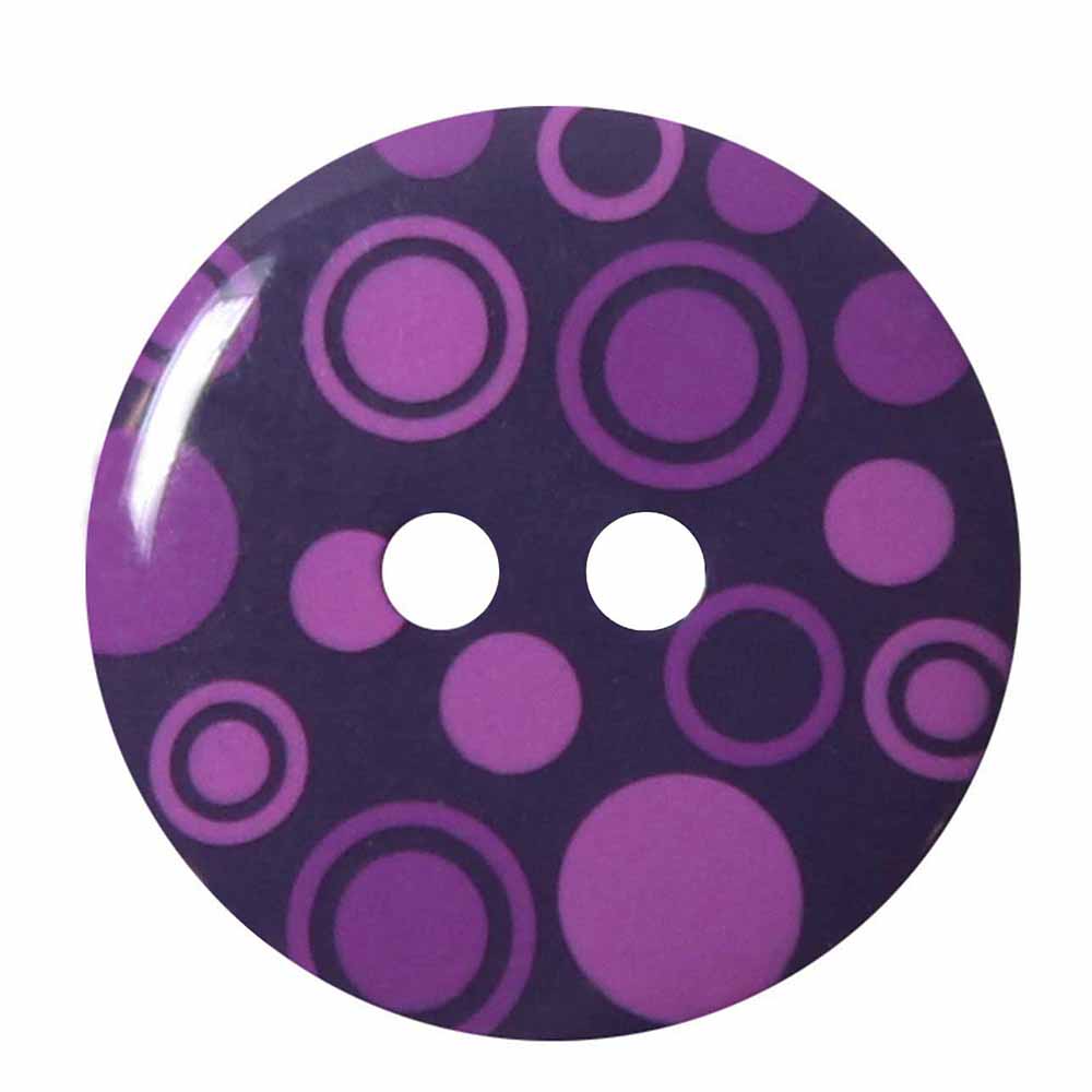 CIRQUE Novelty 2-Hole Button – Purple – 23 mm (7/8") – Circles
