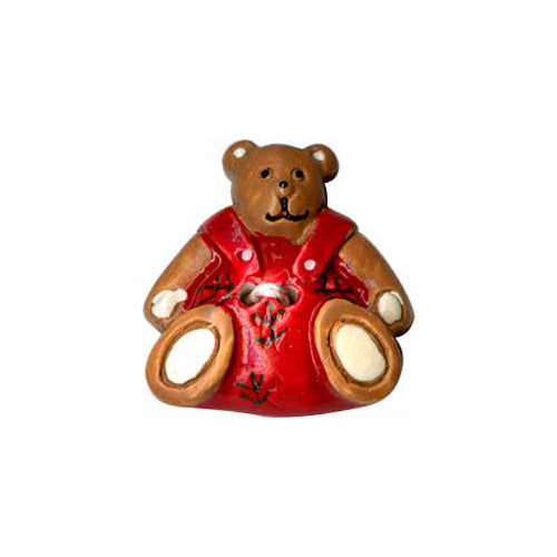ELAN Novelty 2-Hole Button - Bear In Red - 24mm (1")