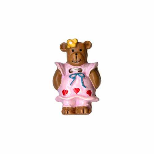 ELAN Novelty 2-Hole Button - Bear In Dress - 30mm (1 1/8")