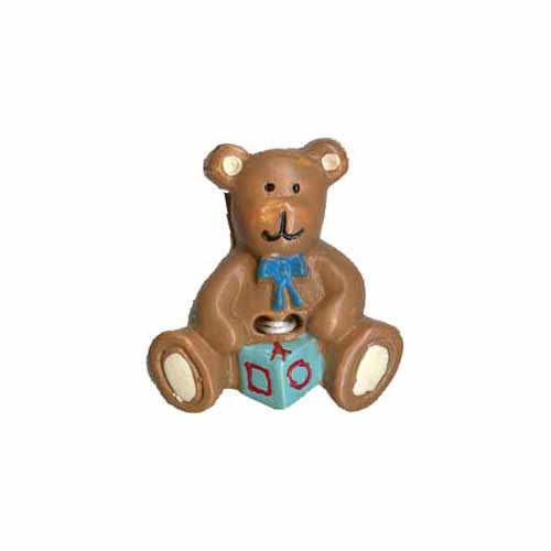ELAN Novelty 2-Hole Button - Bear & Block - 28mm (1 1/8")