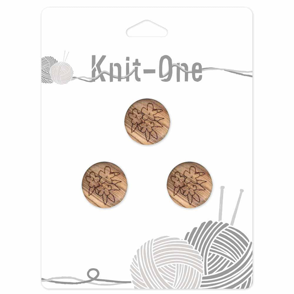 KNIT ONE Shank Natural Wood Button – 18 mm (3/4″) – Natural Wood