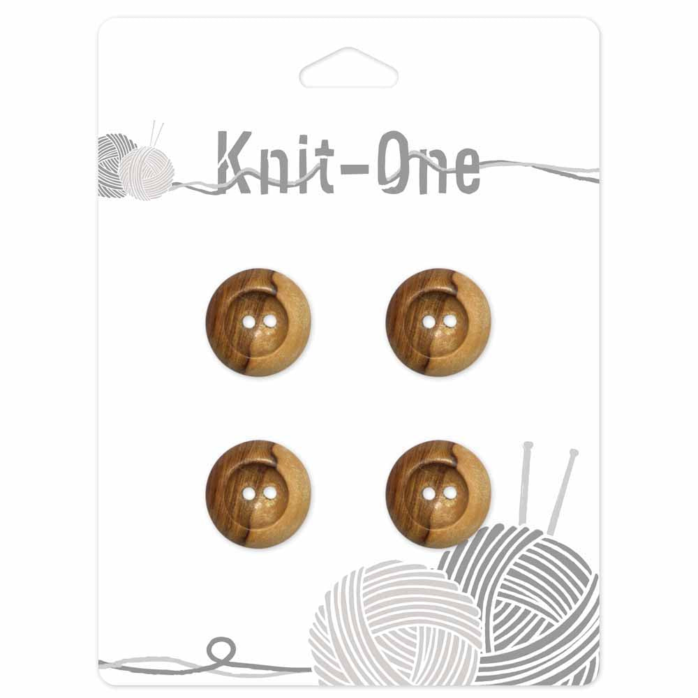 KNIT ONE 2-Hole Natural Wood Button – 18 mm (3/4″) – Natural Wood