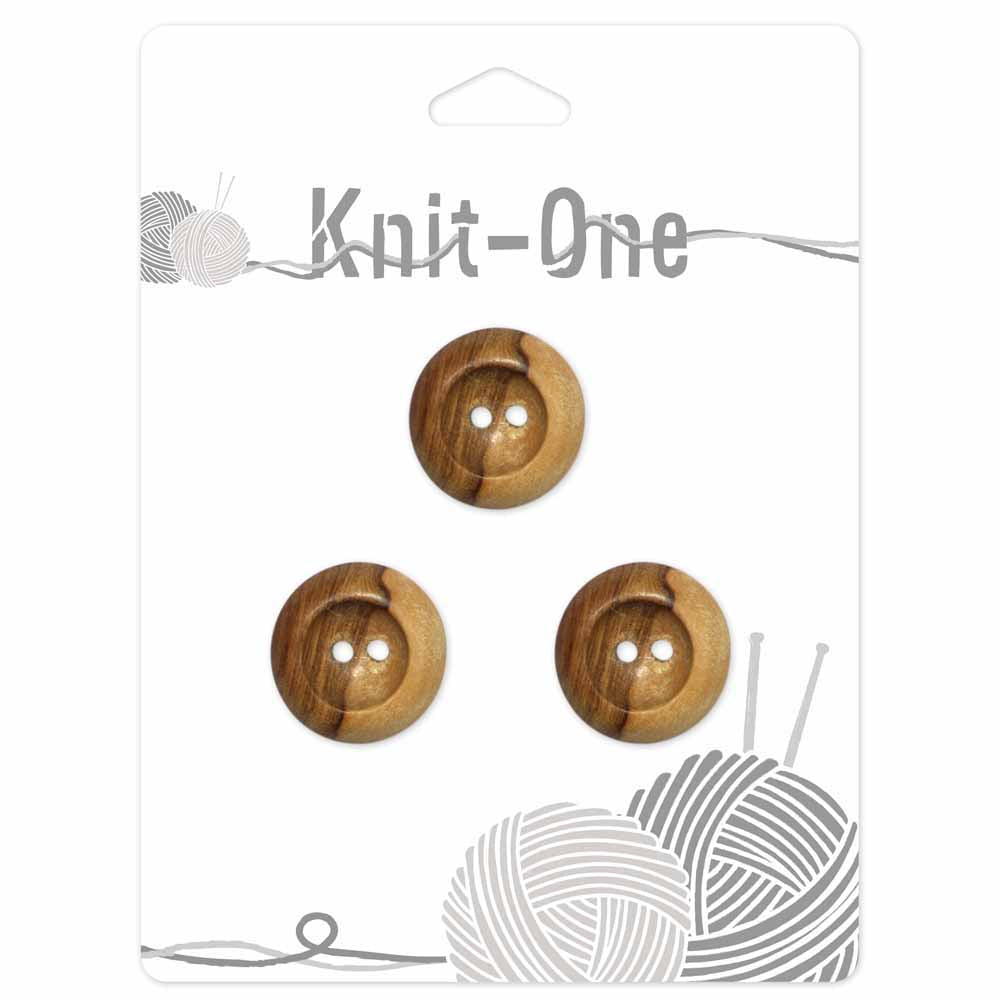 KNIT ONE 2-Hole Natural Wood Button – 22 mm (7/8″) – Natural Wood