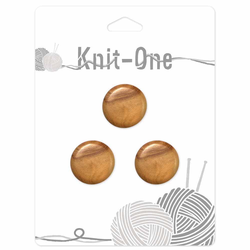 KNIT ONE Shank Wood Button – 22 mm (7/8″) – Natural