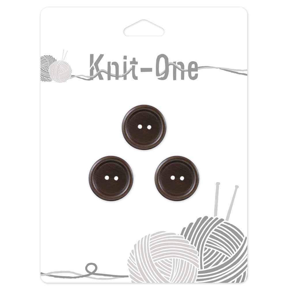 KNIT ONE 2-Hole Wood Button – 18 mm (3/4″) – Brown