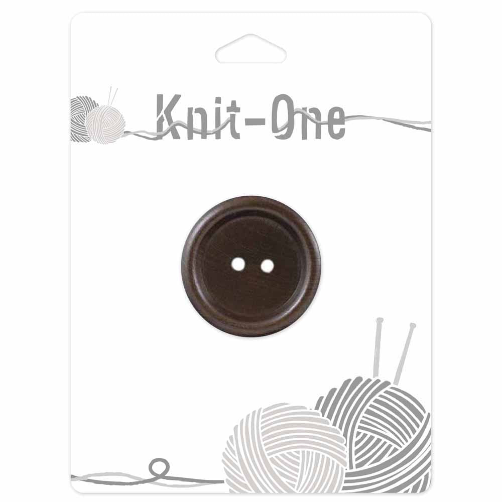 KNIT ONE 2-Hole Wood Button – 34 mm (1 3/8″) – Brown