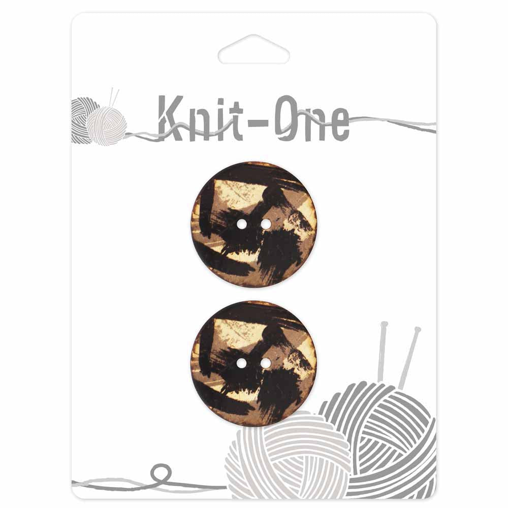 KNIT ONE 2-Hole Coconut Button – 30 mm (1 1/8″) – Multi
