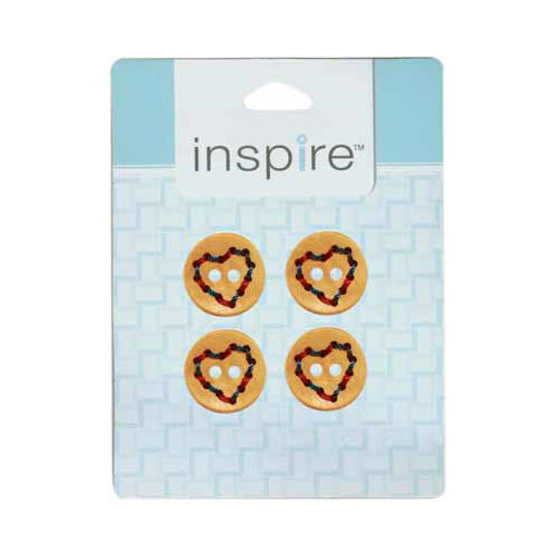 INSPIRE 2-Hole Button – 23 mm (7/8″) – 4 Count – Wood