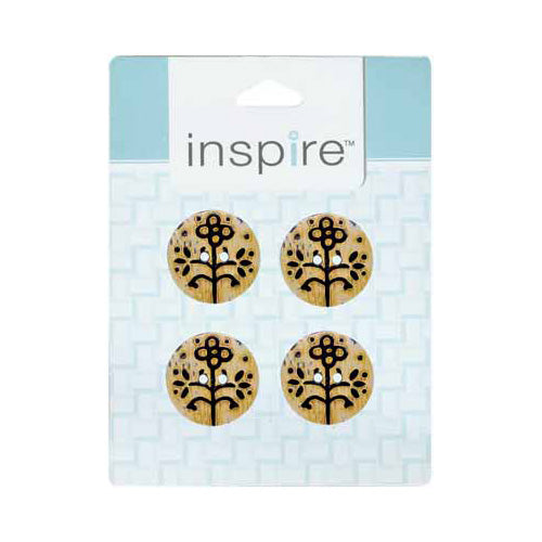 INSPIRE 2-Hole Button – 25 mm (1″) – 4 Count – Horn