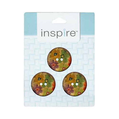 INSPIRE 2-Hole Button – 30 mm (1 1/8″) – 3 Count – Coconut
