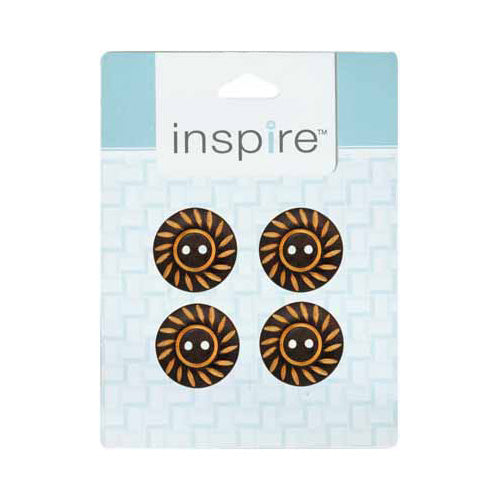 INSPIRE 2-Hole Button – 25 mm (1″) – 4 Count – Wood