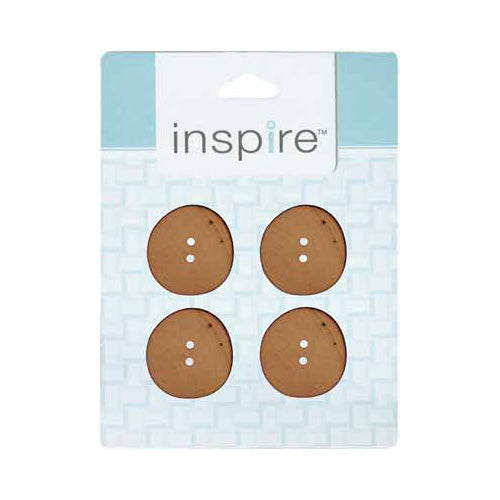 INSPIRE 2-Hole Button – 27 mm (1″) – 4 Count – Wood