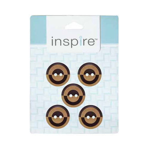 INSPIRE 2-Hole Button – 20 mm (3/4″) – 5 Count – Wood