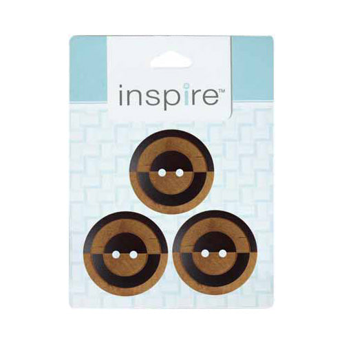 INSPIRE 2-Hole Button – 28 mm (1 1/8″) – 3 Count – Wood