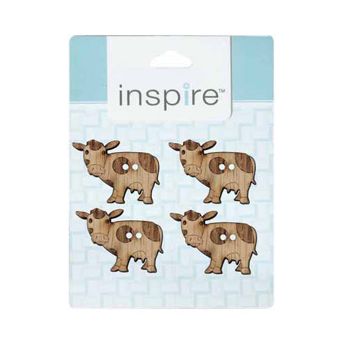 INSPIRE 2-Hole Button – 34 mm (1 3/8″) – 4 Count – Wood