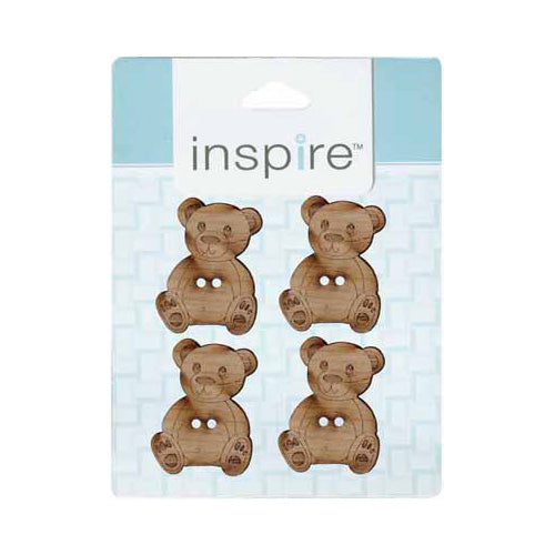 INSPIRE 2-Hole Button – 30 mm (1 1/8″) – 4 Count – Wood