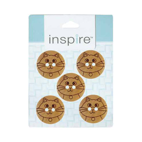 INSPIRE 2-Hole Button – 18 mm (3/4″) – 5 Count – Wood