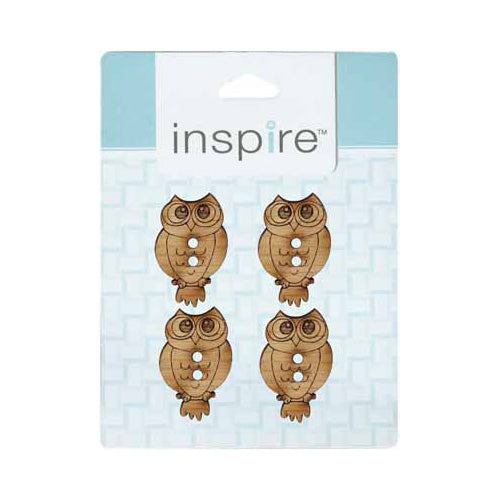 INSPIRE 2-Hole Button – 28 mm (1 1/8″) – 4 Count – Wood