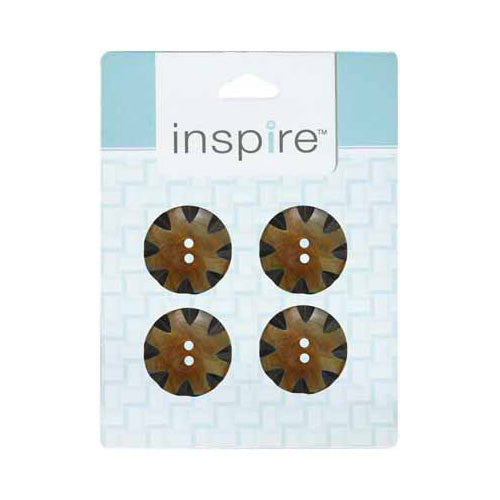 INSPIRE 2‑Hole Button – 25 mm (1″) – 4 Pack – Horn