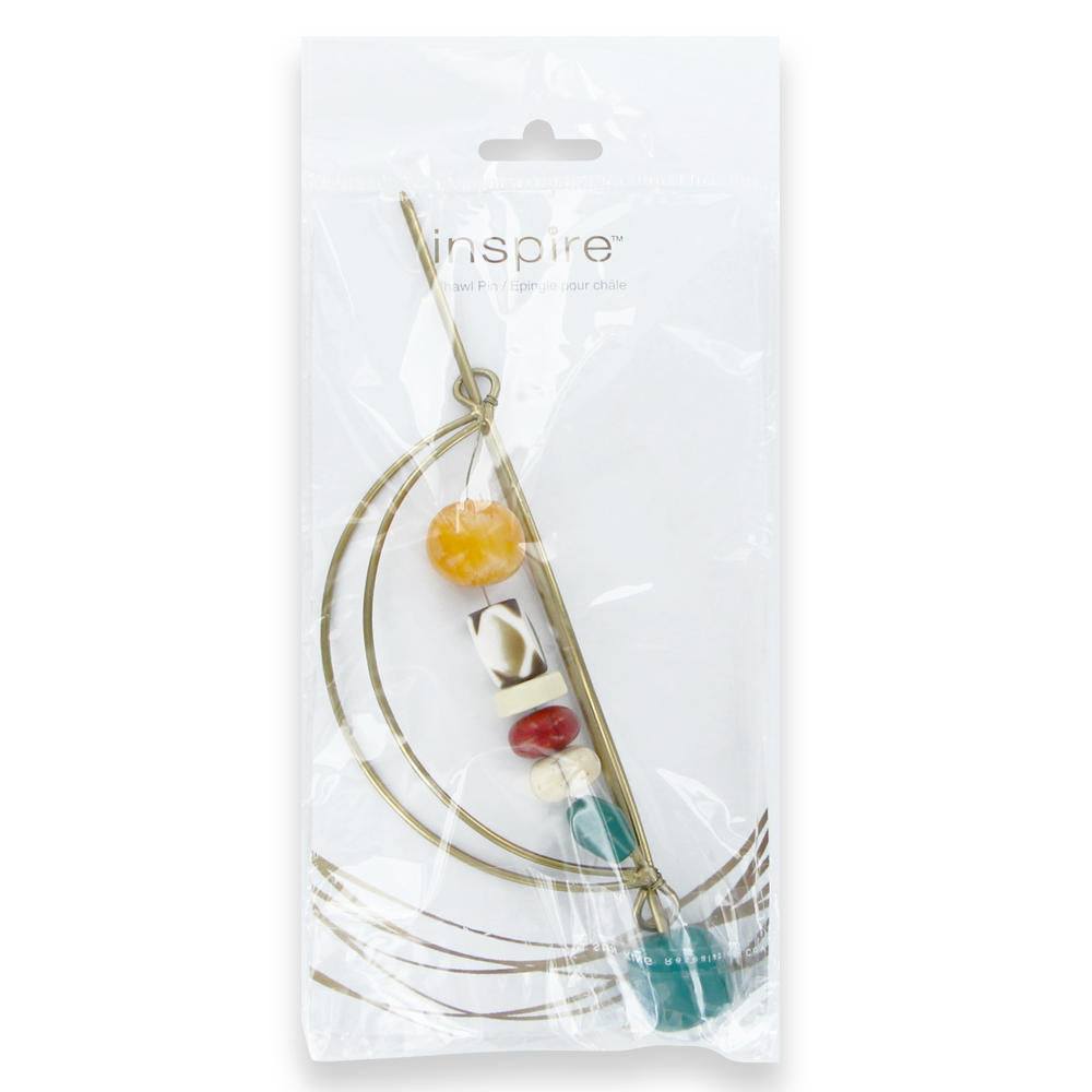 INSPIRE Shawl Pin – Metal Beads – 125 mm (5″) – Metal
