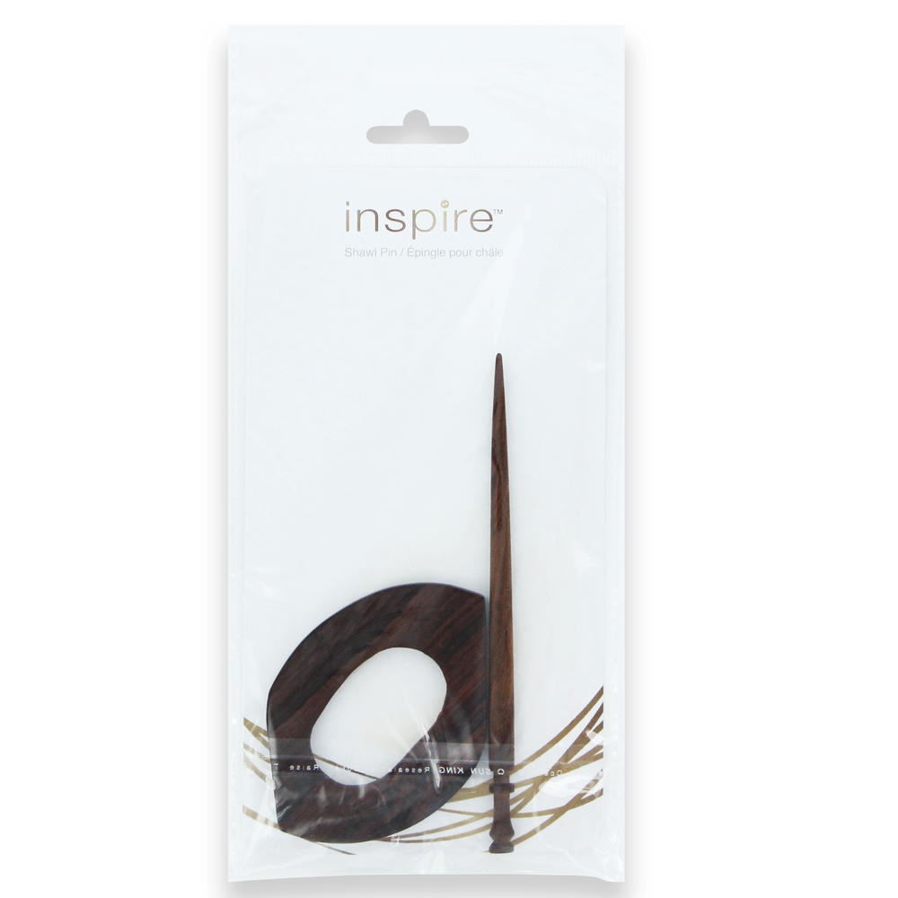 INSPIRE Shawl Pin – Oval Wood – 77 mm (3″) – Wood