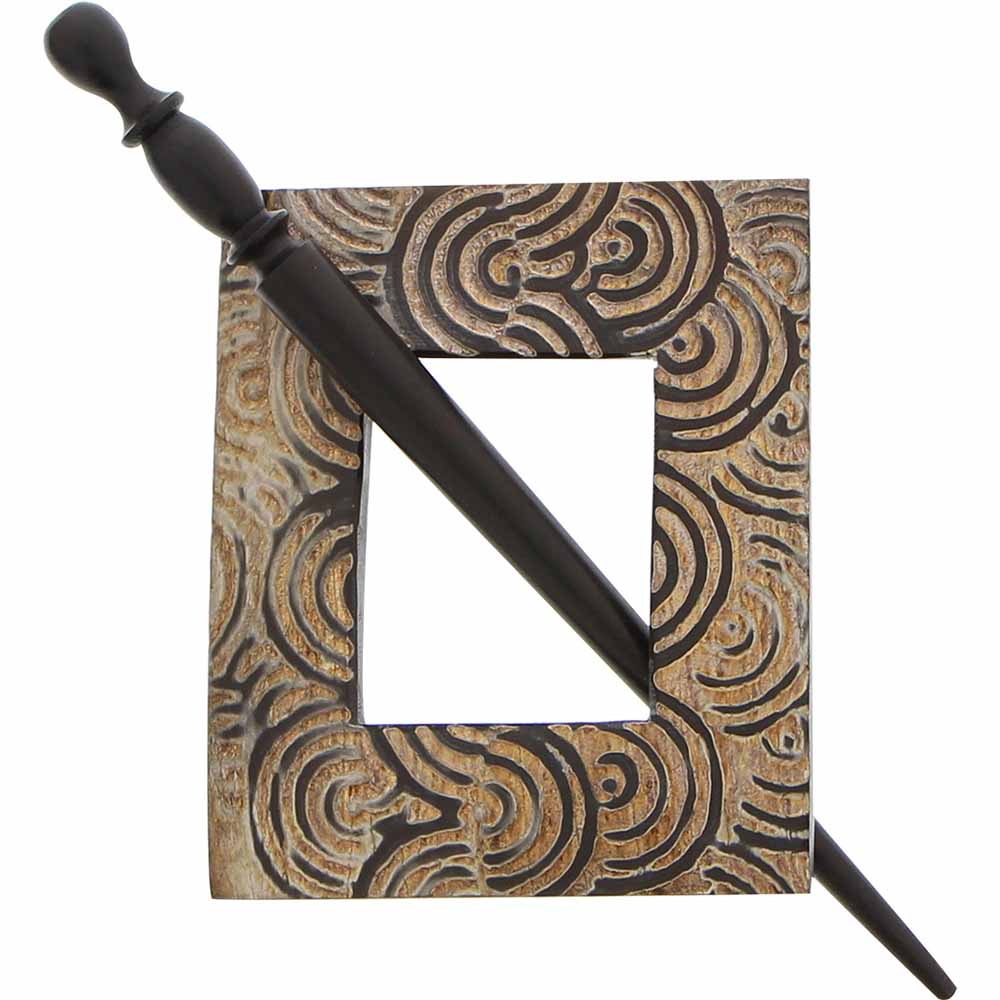 INSPIRE Shawl Pin – 94 mm (3 3/4″) – Wood / Horn