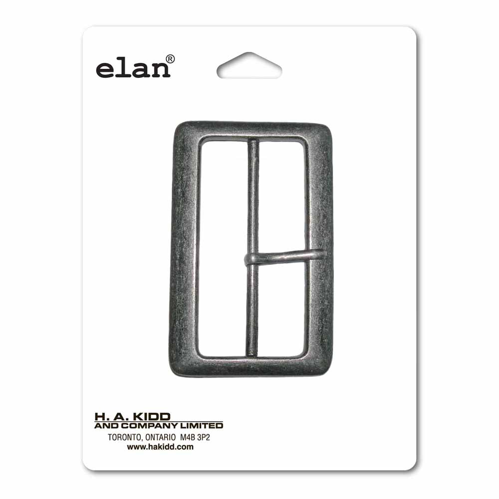 ELAN Rectangular Buckle - 60mm (2 3/8"") - Antique Silver