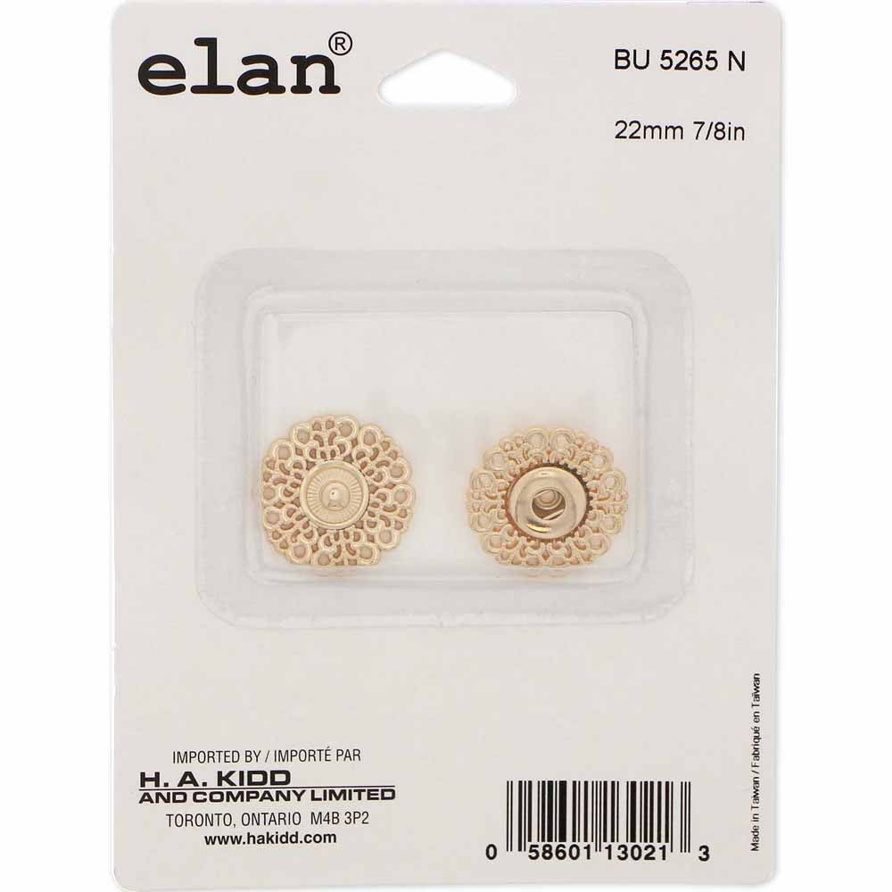ELAN Snap Fasteners Gold - size 22mm (7/8") - 1 set