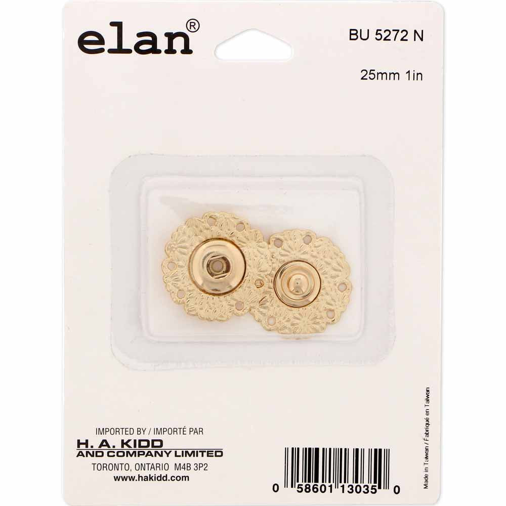 ELAN Snap Fasteners - 25mm (1") - Gold - 1 Set